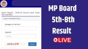 MP Board 5th 8th Result 2026